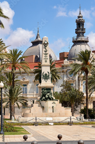 Cartagena, Spain - July 13, 2016: Monument to the Heroes of Cavite and Santiago de Cuba.