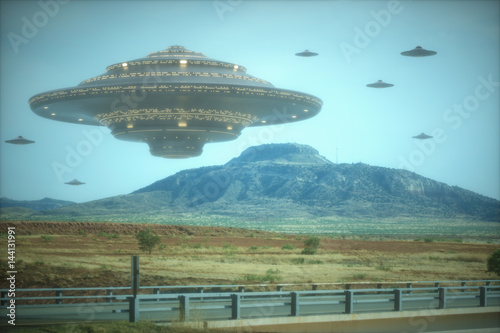 фотография Alien mother ship. Alien invasion of spaceships.