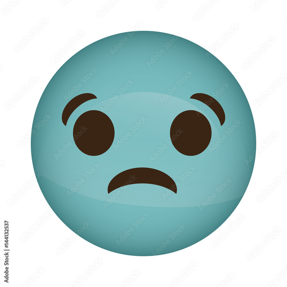 Fototapeta premium sad cartoon face icon over white background. colorful design. vector illustration