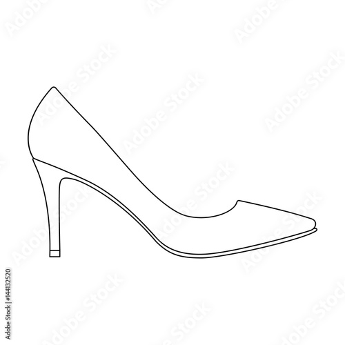 Black womens highheeled shoes exit in a dress.Different shoes single icon in outline style vector symbol stock illustration.