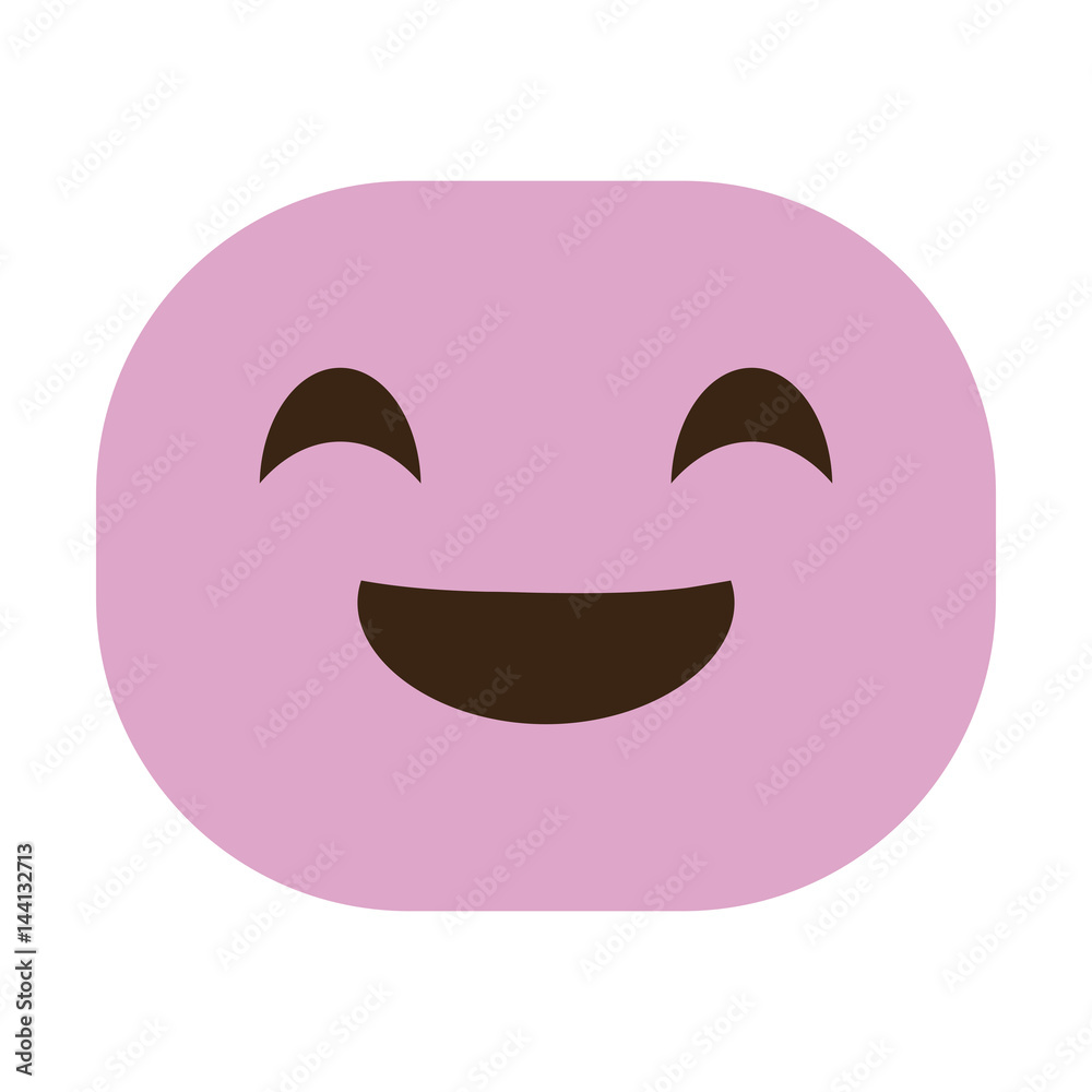 happy cartoon face icon over white background. colorful design. vector illustration
