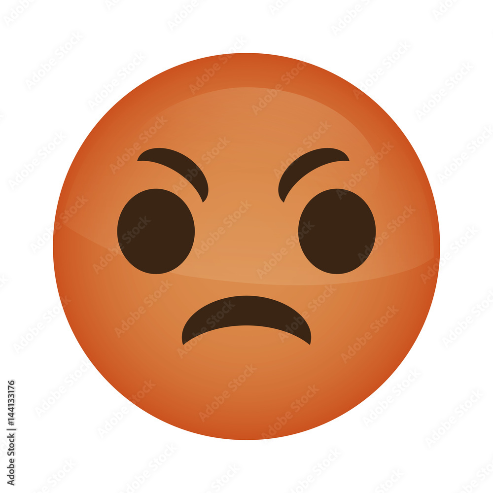 Fototapeta premium angry cartoon face icon over white background. colorful design. vector illustration