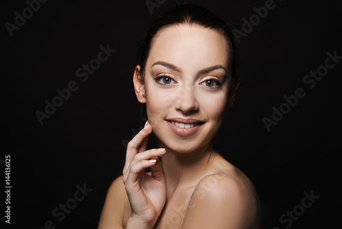 Beautiful girl portrait close up beauty make up concept