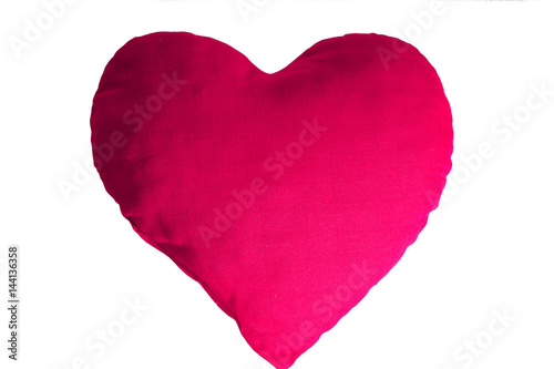 Love feeling symbol. Red pink plush heart.