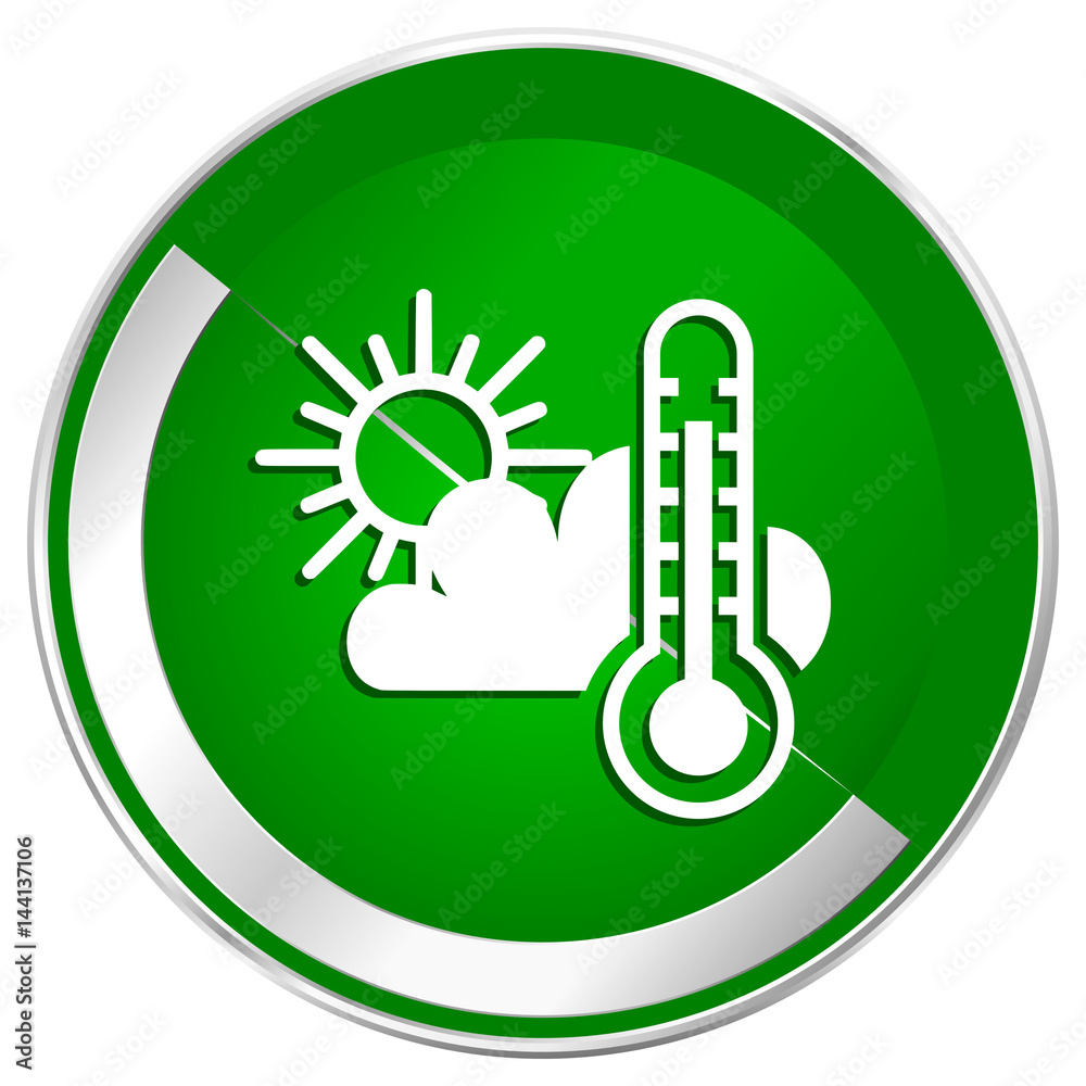 Weather forecast silver metallic border green web icon for mobile apps and internet. Weather forecast silver metallic border green web icon for mobile apps and internet.