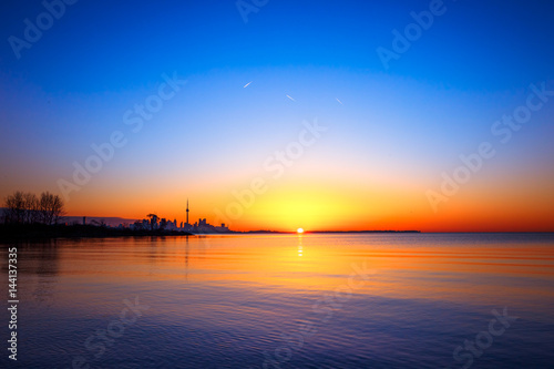Sunrise at Humber Bay Park, Toronto, Ontario, Canada © Aqnus