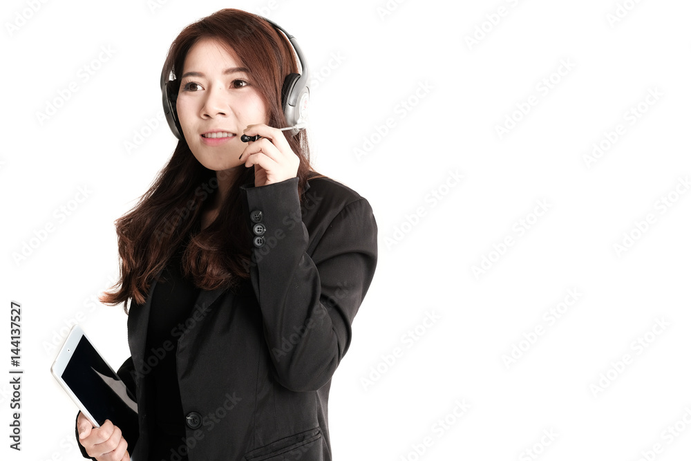 Isolated Asian customer service Isolated Asian customer service