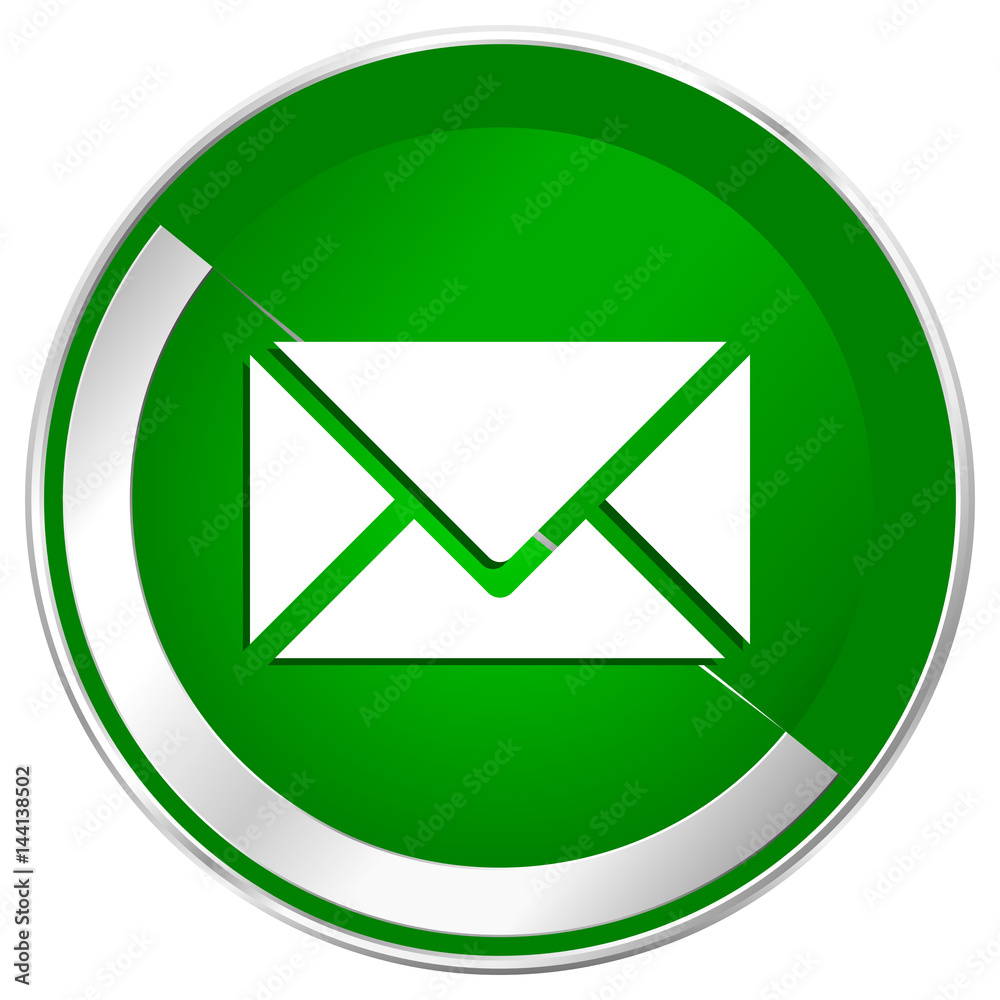 Email silver metallic border green web icon for mobile apps and internet. Email silver metallic border green web icon for mobile apps and internet.