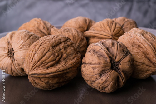 Walnuts on a plate photo