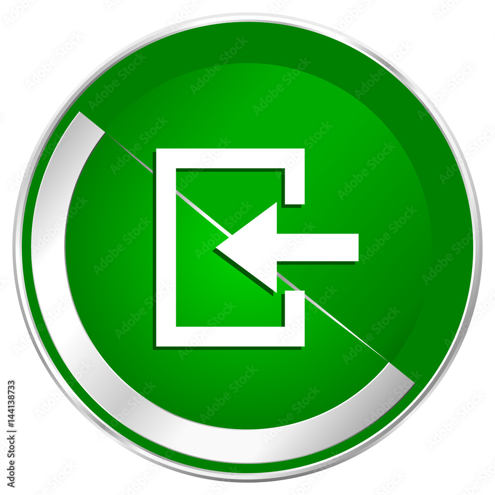 Enter silver metallic border green web icon for mobile apps and internet. Enter silver metallic border green web icon for mobile apps and internet.