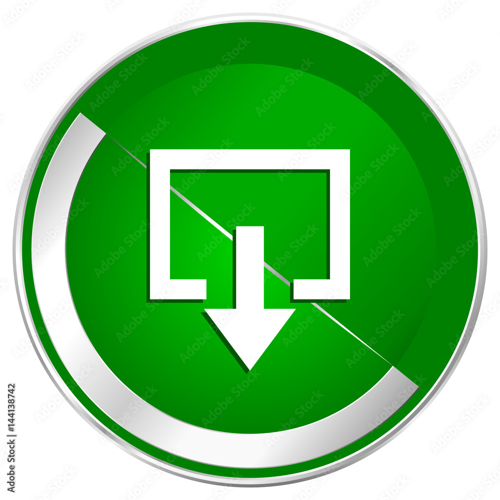 Exit silver metallic border green web icon for mobile apps and internet. Exit silver metallic border green web icon for mobile apps and internet.