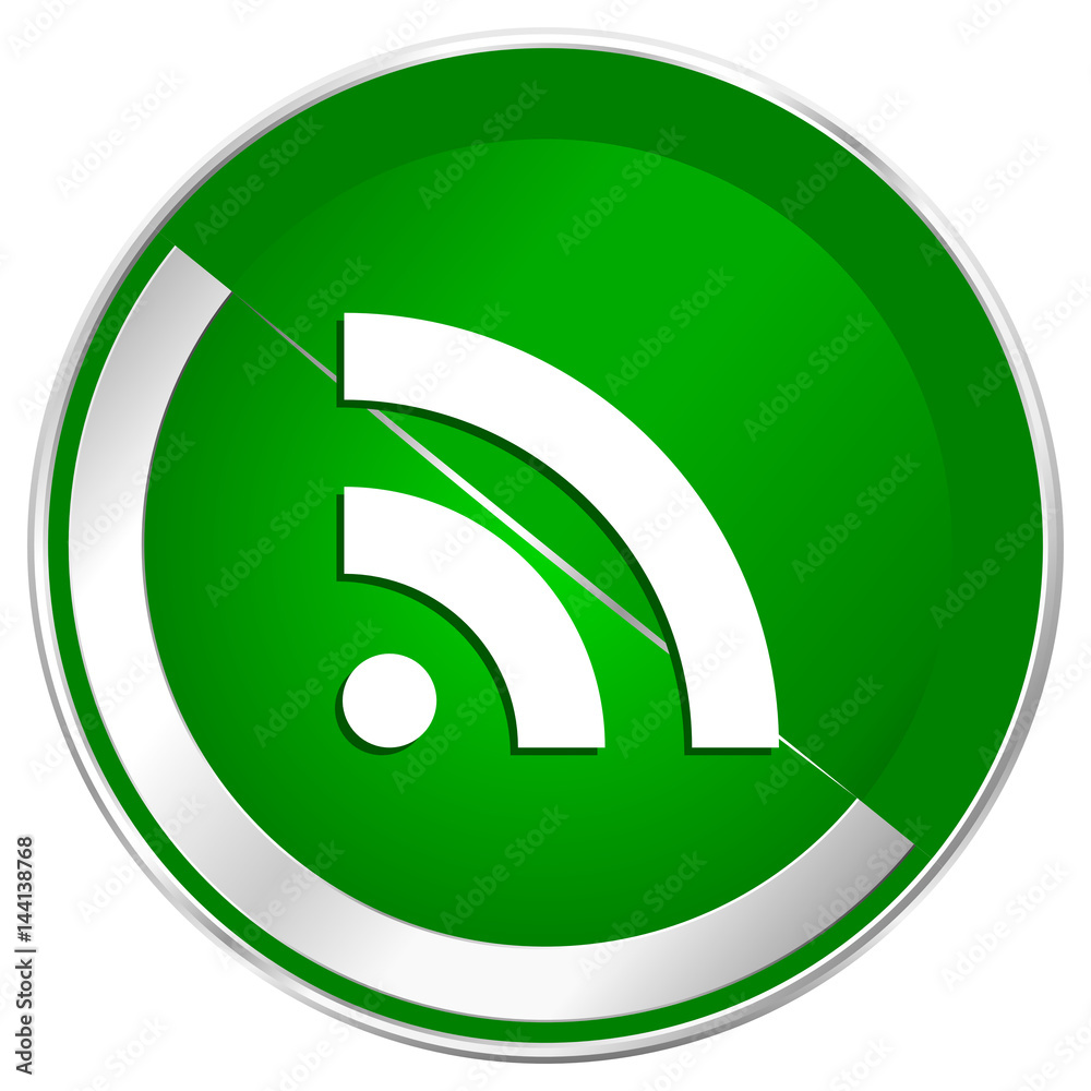 Rss silver metallic border green web icon for mobile apps and internet. Rss silver metallic border green web icon for mobile apps and internet.