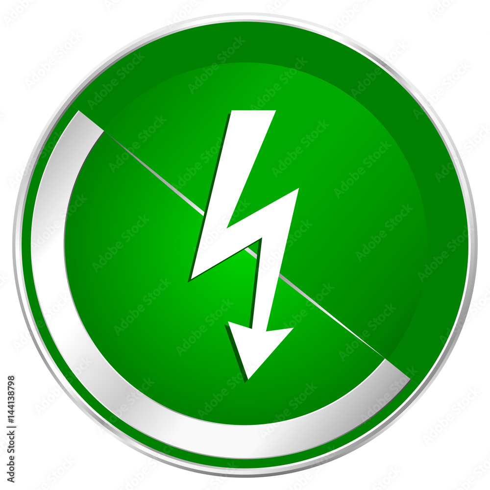 Bolt silver metallic border green web icon for mobile apps and internet. Bolt silver metallic border green web icon for mobile apps and internet.
