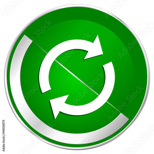 Free Download Reload silver metallic border green web icon for mobile apps and internet. - GFXLoad