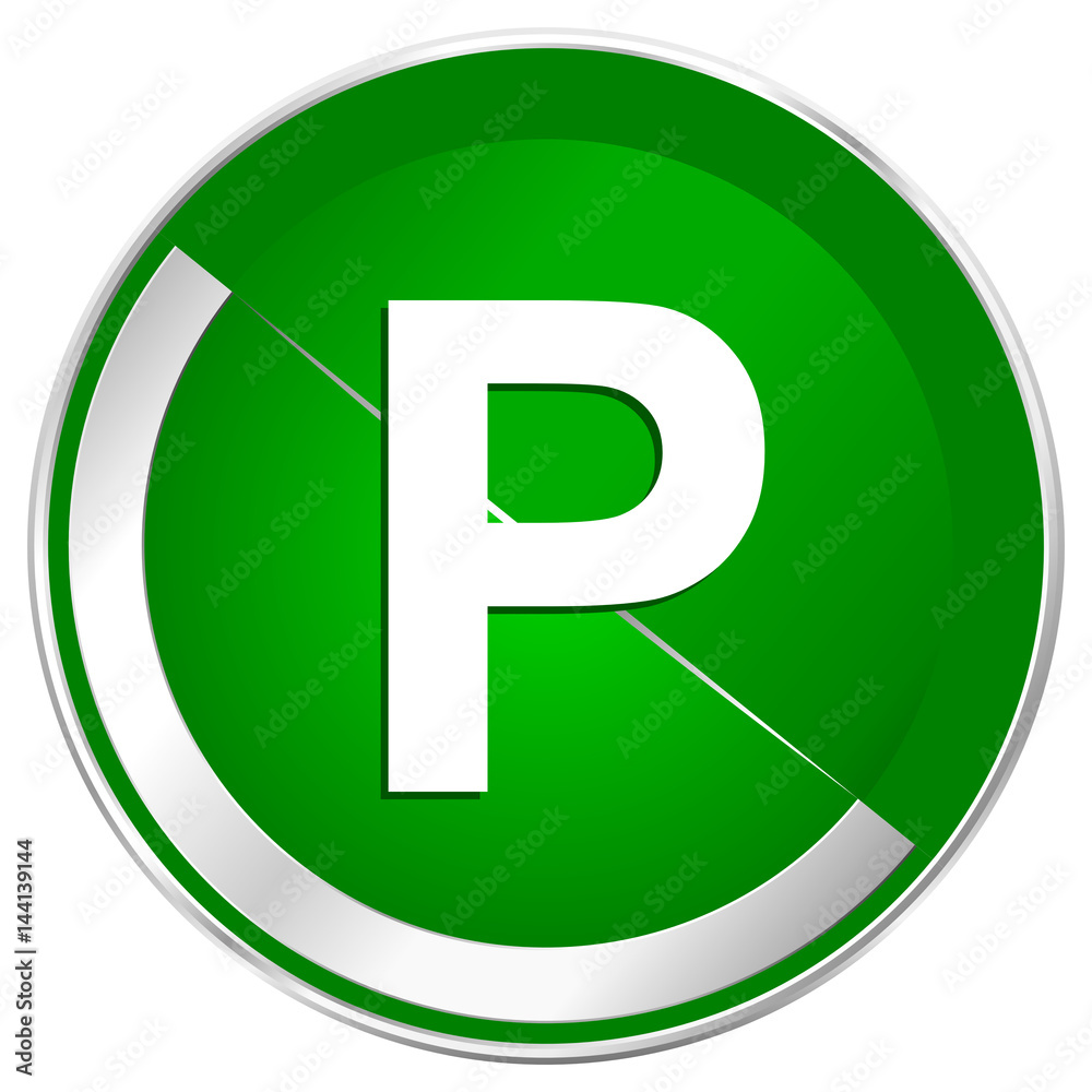 Parking silver metallic border green web icon for mobile apps and internet. Parking silver metallic border green web icon for mobile apps and internet.