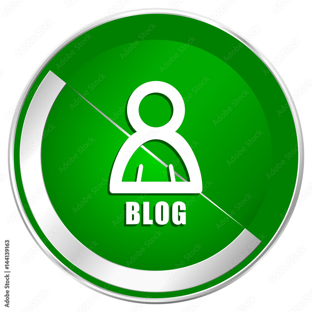 Blog silver metallic border green web icon for mobile apps and internet. Blog silver metallic border green web icon for mobile apps and internet.