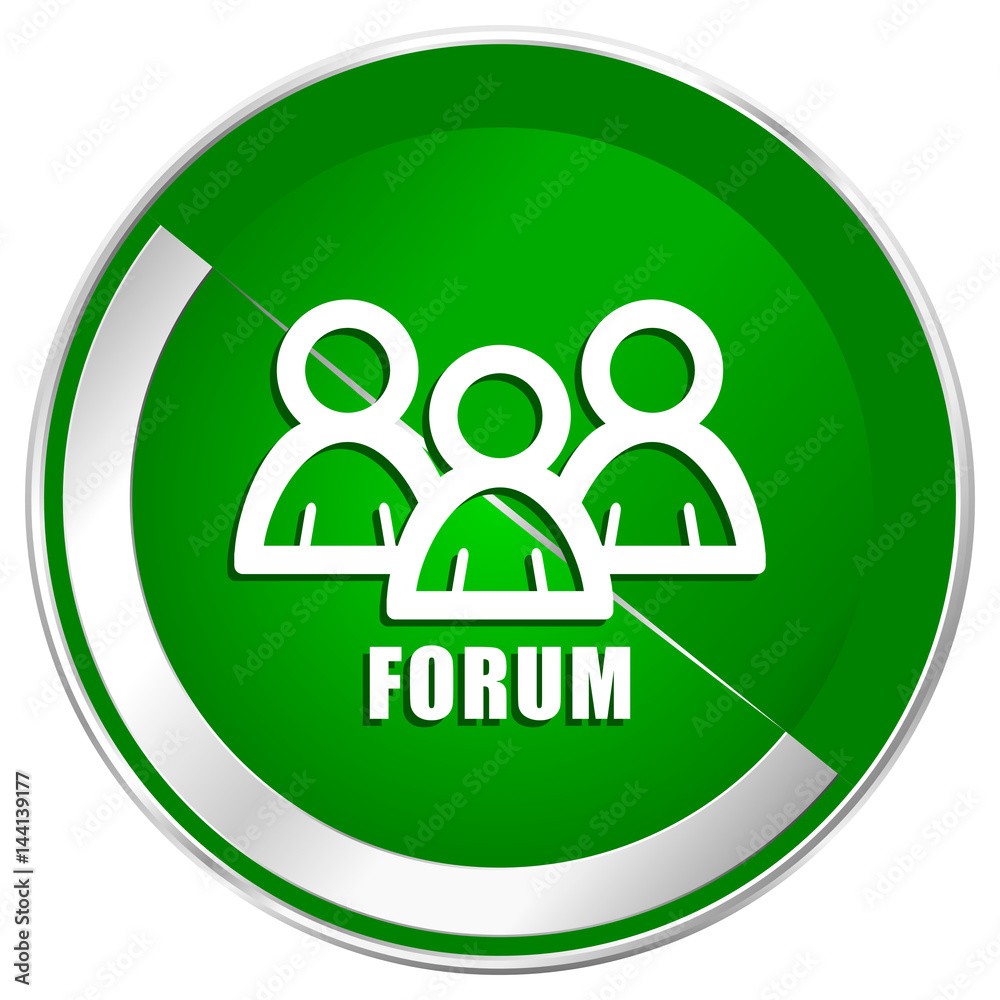 Forum silver metallic border green web icon for mobile apps and internet. Forum silver metallic border green web icon for mobile apps and internet.