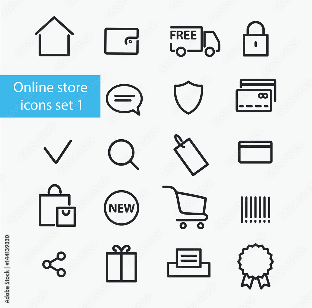 Online store icons Online store icons