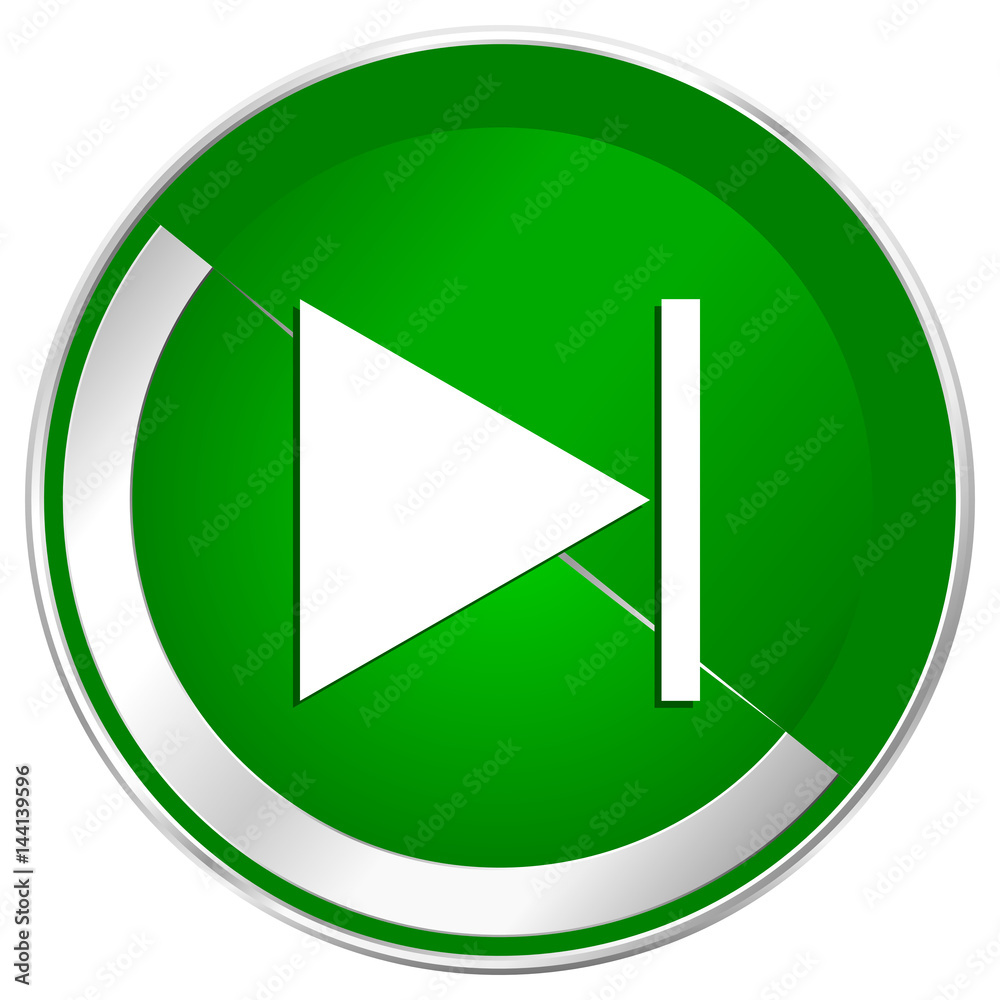 Next silver metallic border green web icon for mobile apps and internet. Next silver metallic border green web icon for mobile apps and internet.