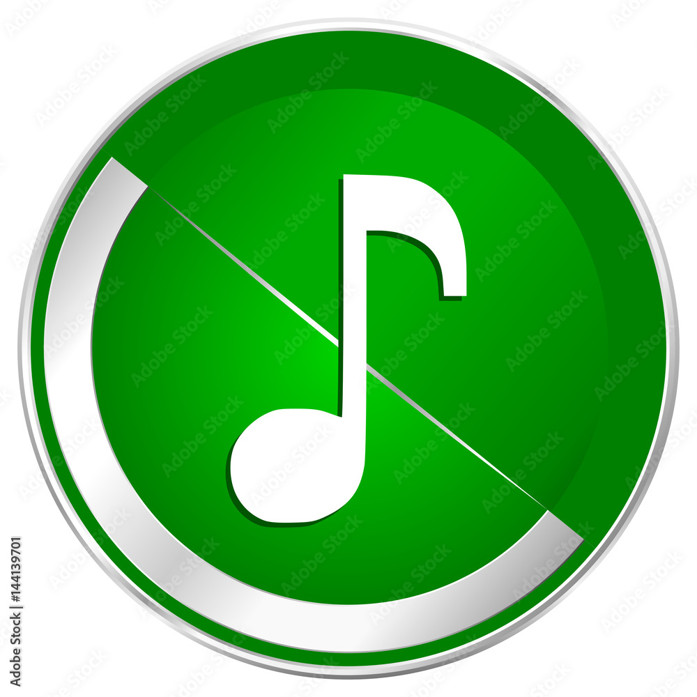 Music silver metallic border green web icon for mobile apps and internet. Music silver metallic border green web icon for mobile apps and internet.