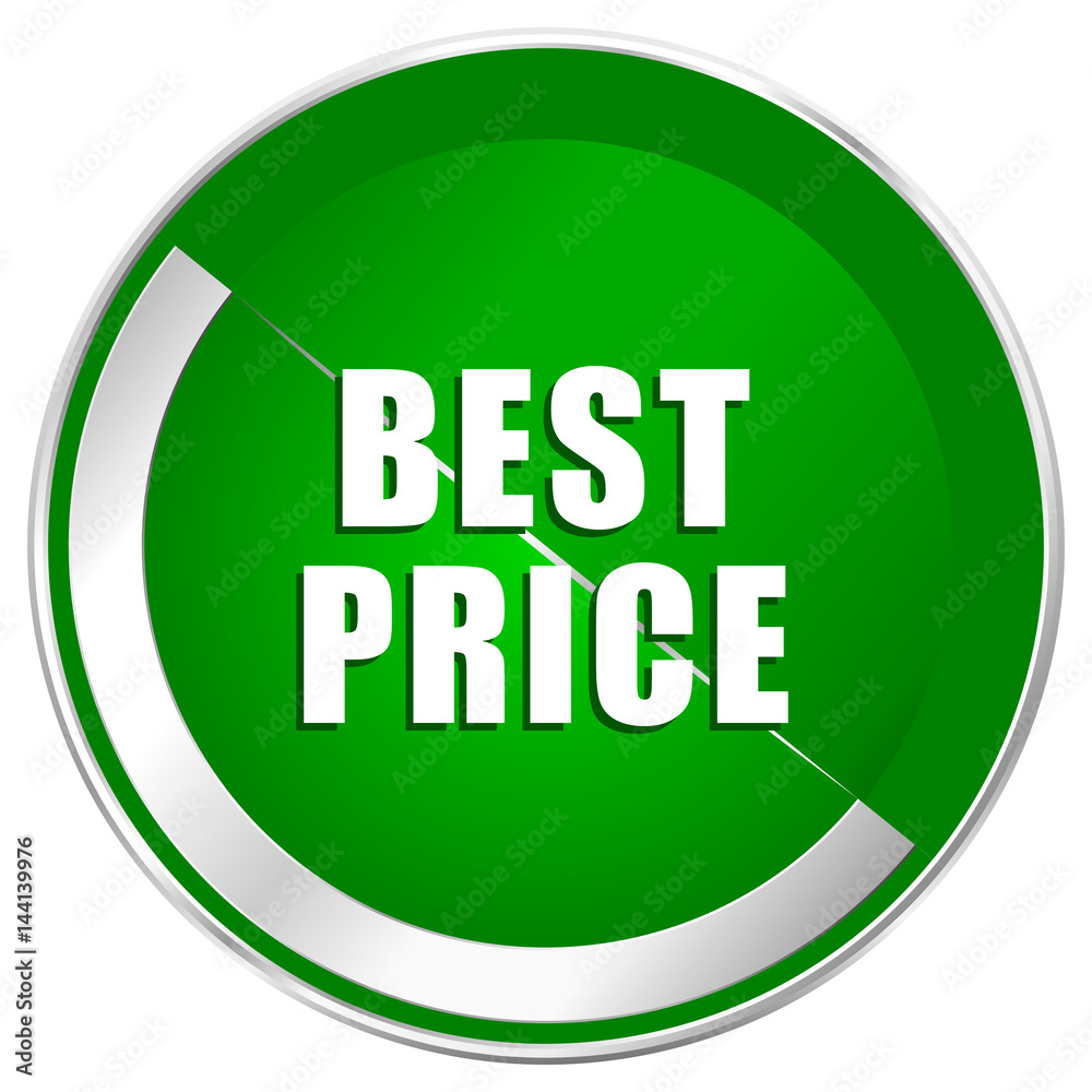 Best price silver metallic border green web icon for mobile apps and internet. Best price silver metallic border green web icon for mobile apps and internet.