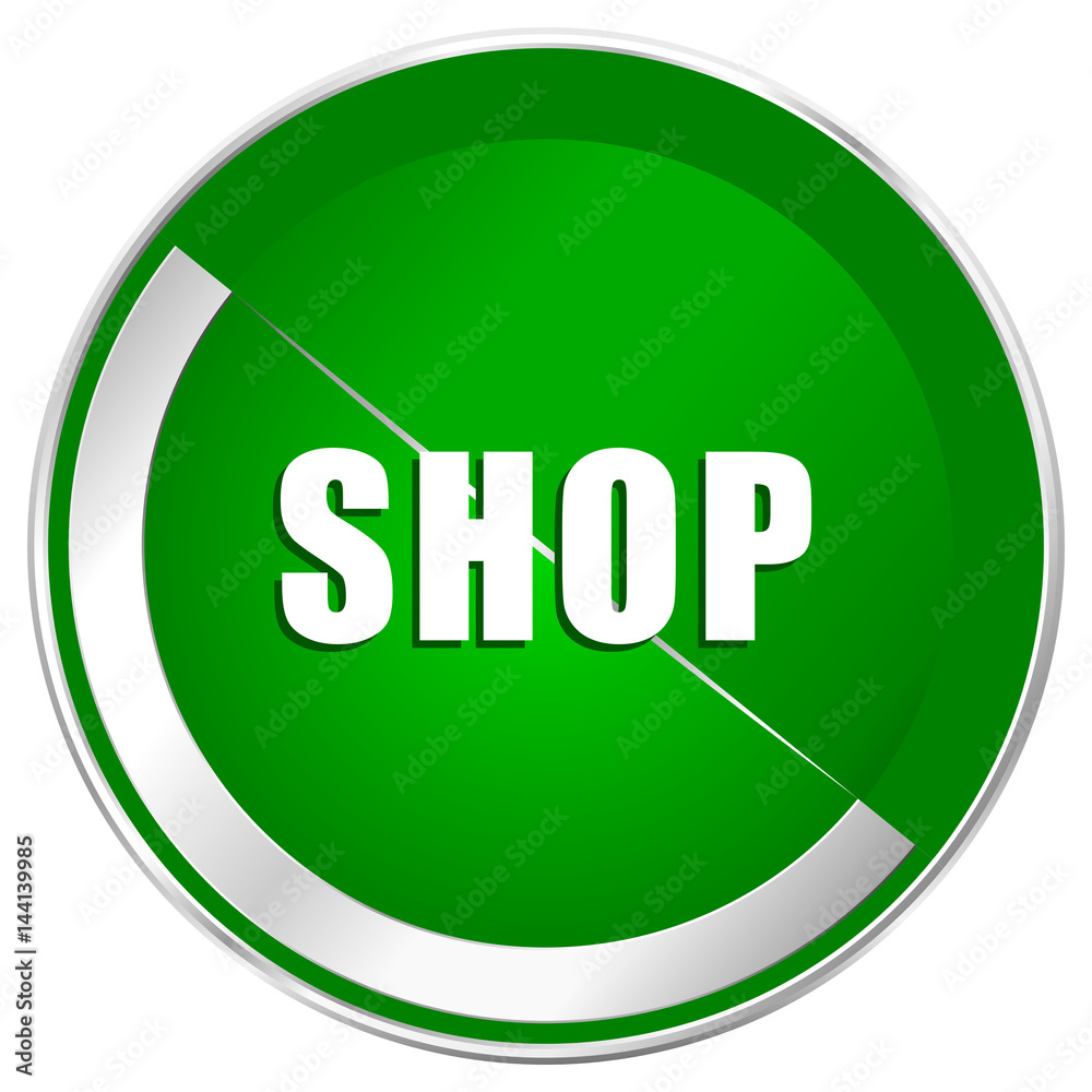 Shop silver metallic border green web icon for mobile apps and internet. Shop silver metallic border green web icon for mobile apps and internet.