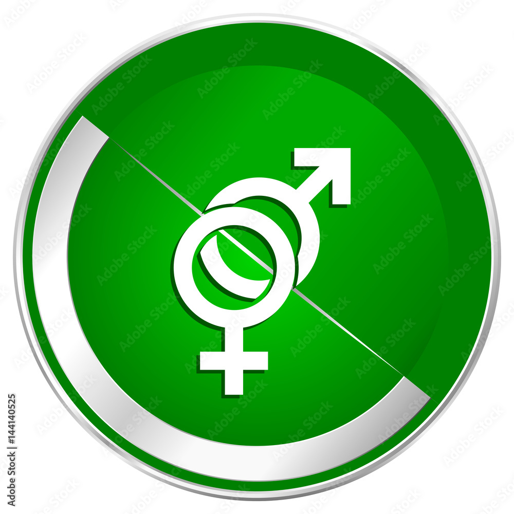 Sex silver metallic border green web icon for mobile apps and internet. Sex silver metallic border green web icon for mobile apps and internet.