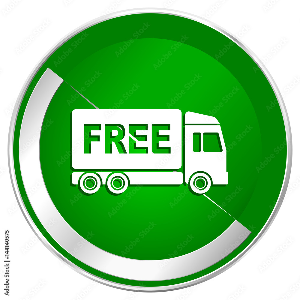 Free delivery silver metallic border green web icon for mobile apps and internet. Free delivery silver metallic border green web icon for mobile apps and internet.