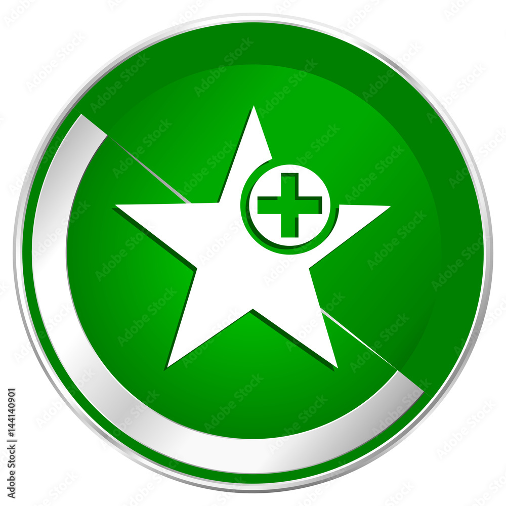 Star silver metallic border green web icon for mobile apps and internet. Star silver metallic border green web icon for mobile apps and internet.
