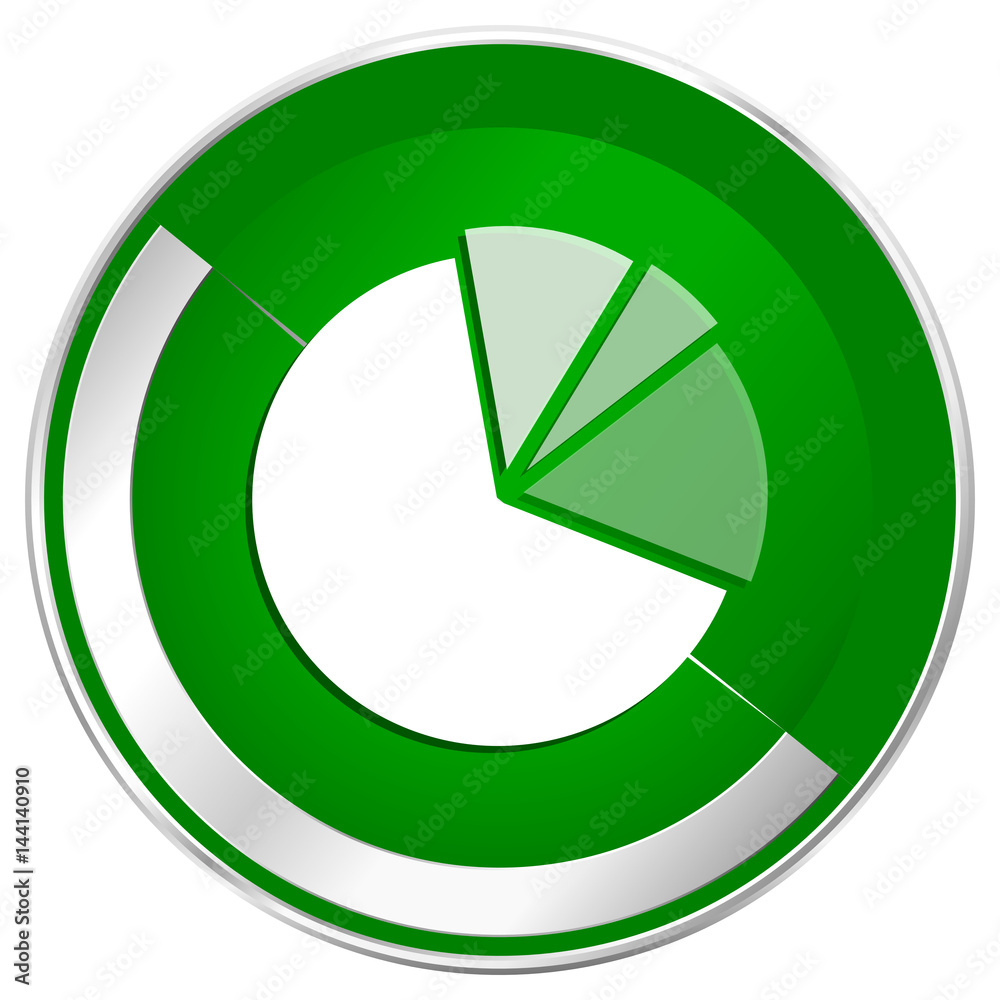 Diagram silver metallic border green web icon for mobile apps and internet. Diagram silver metallic border green web icon for mobile apps and internet.