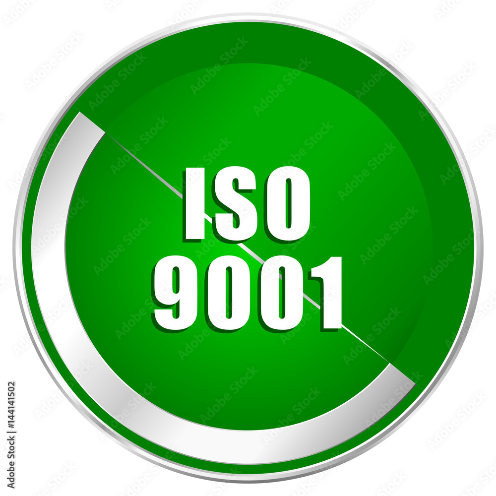 Iso 9001 silver metallic border green web icon for mobile apps and internet. Iso 9001 silver metallic border green web icon for mobile apps and internet.