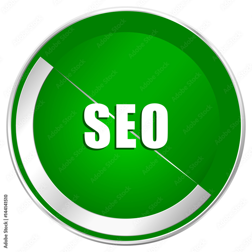 Seo silver metallic border green web icon for mobile apps and internet. Seo silver metallic border green web icon for mobile apps and internet.