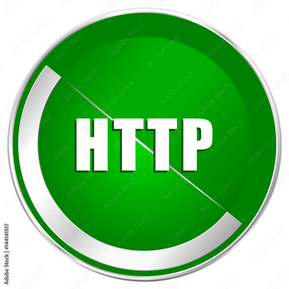 Http silver metallic border green web icon for mobile apps and internet. Http silver metallic border green web icon for mobile apps and internet.