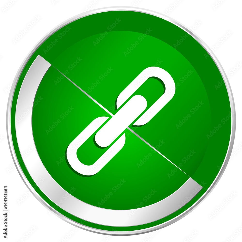 Link silver metallic border green web icon for mobile apps and internet. Link silver metallic border green web icon for mobile apps and internet.