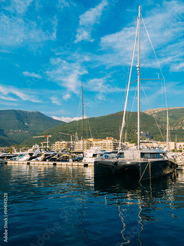 Yacht Porto Montenegro. Elite area of Tivat in Montenegro