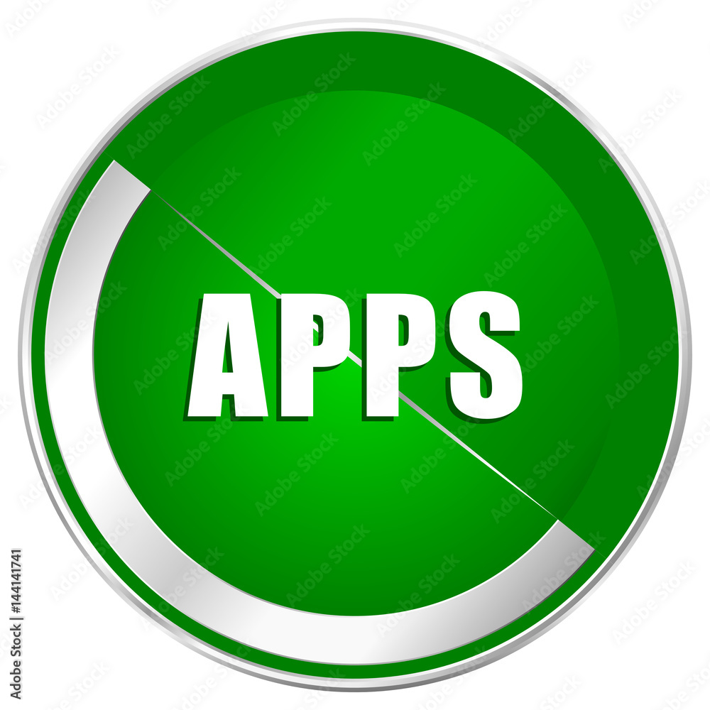Apps silver metallic border green web icon for mobile apps and internet. Apps silver metallic border green web icon for mobile apps and internet.