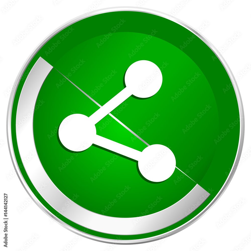 Share silver metallic border green web icon for mobile apps and internet. Share silver metallic border green web icon for mobile apps and internet.