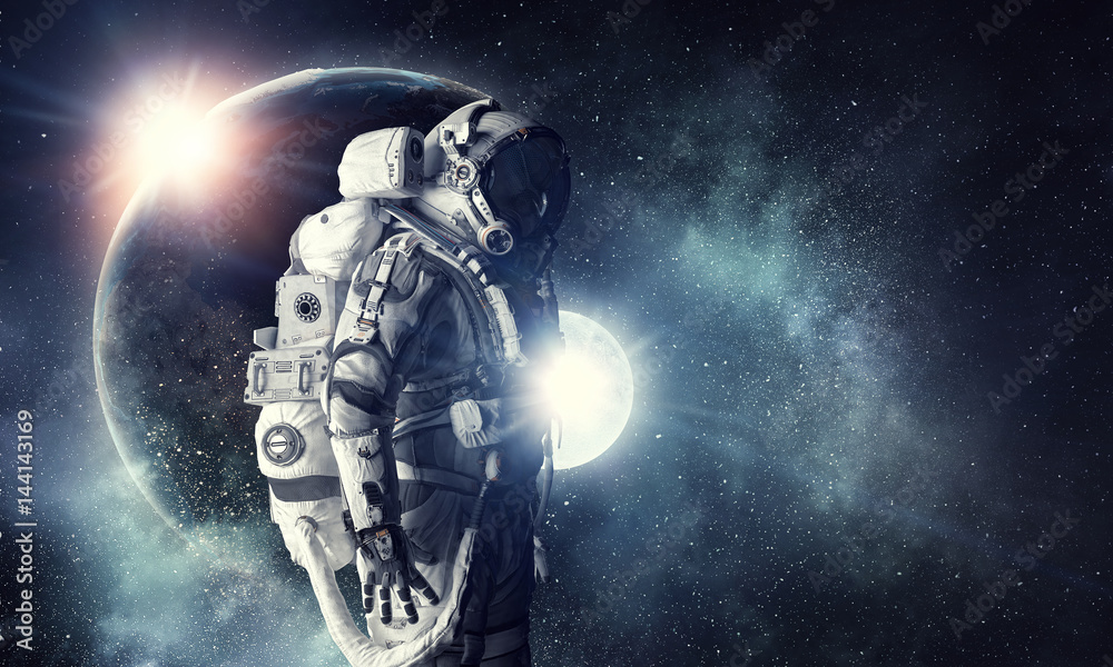 Astronaut in outer space. Mixed media . Mixed media Astronaut in outer space. Mixed media . Mixed media