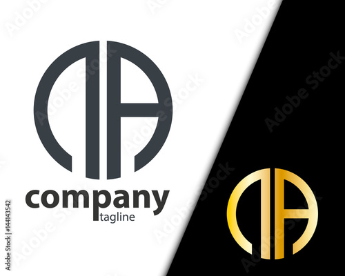 Initial Letter NA With Linked Circle Logo
