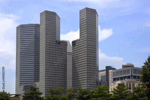 urban landscape Singapore Asia financial district modern design office building business skyscraper