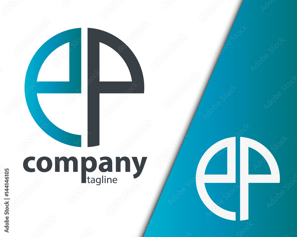 Obraz premium Initial Letter PP EP With Linked Circle Logo