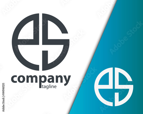 Initial Letter PS ES With Linked Circle Logo