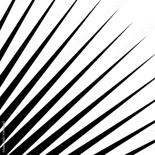 Dynamic lines pattern. Comic lines spreading from corner. Starburst, sunburst, radial lines background.