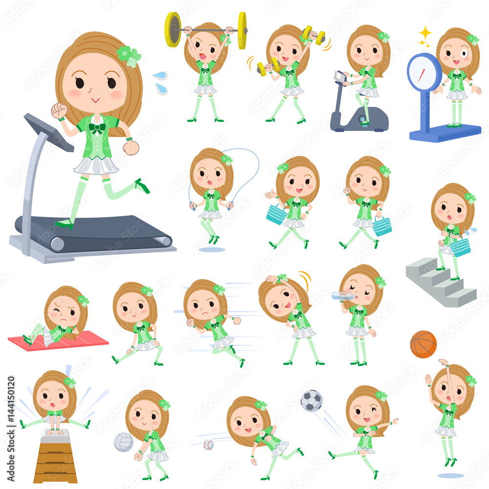 Pop idol in green costume Sports & exercise Pop idol in green costume Sports & exercise