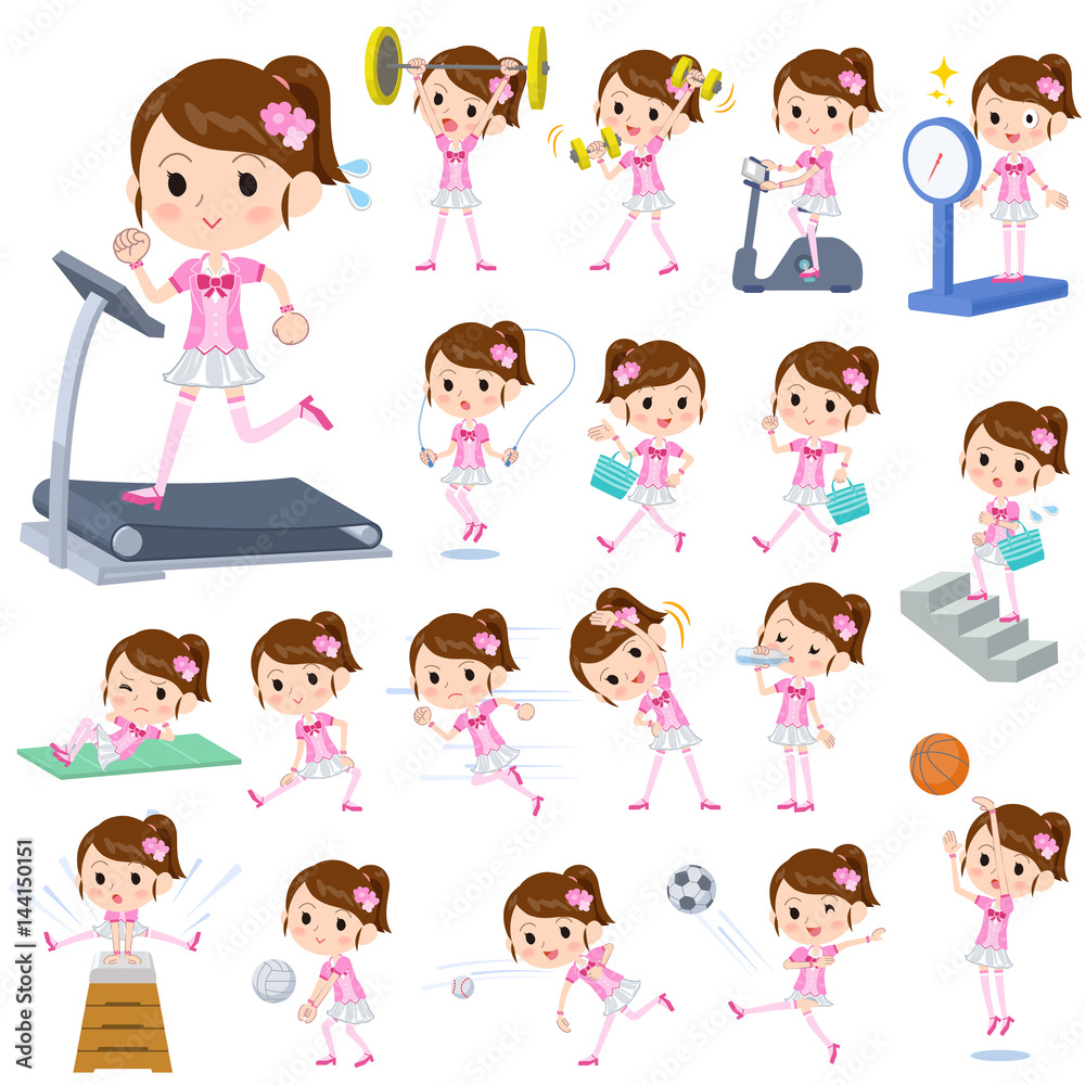 Pop idol in pink costume Sports & exercise