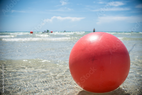 Red Beach Ball at Miami Beach 