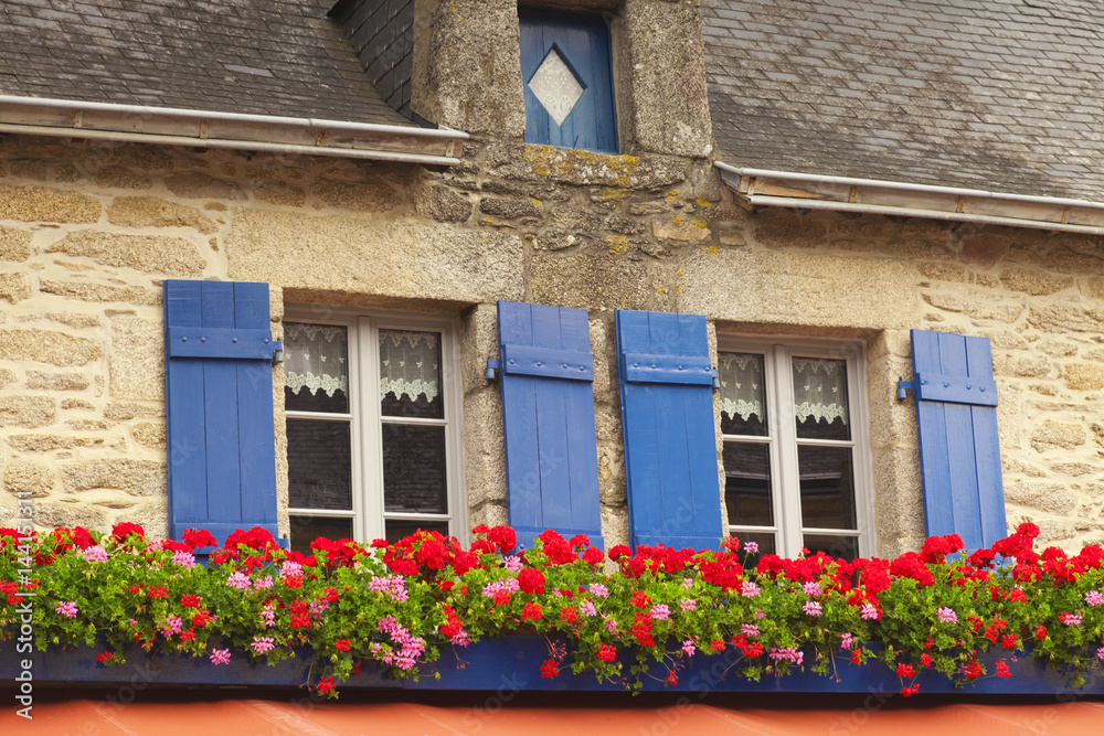 Windows with Shutters and Window Boxes Concarneau Brittany France