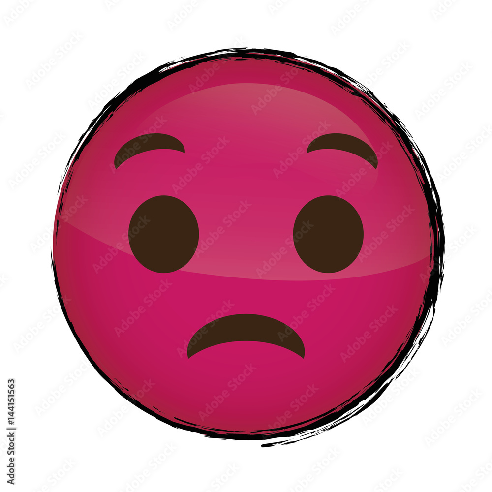 Fototapeta premium sad cartoon face icon over white background. colorful design. vector illustration