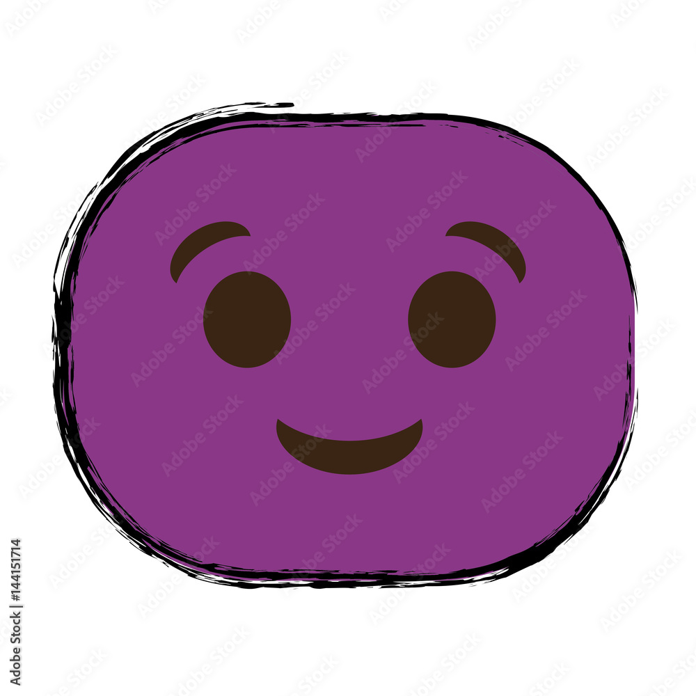 Fototapeta premium happy cartoon face icon over white background. colorful design. vector illustration