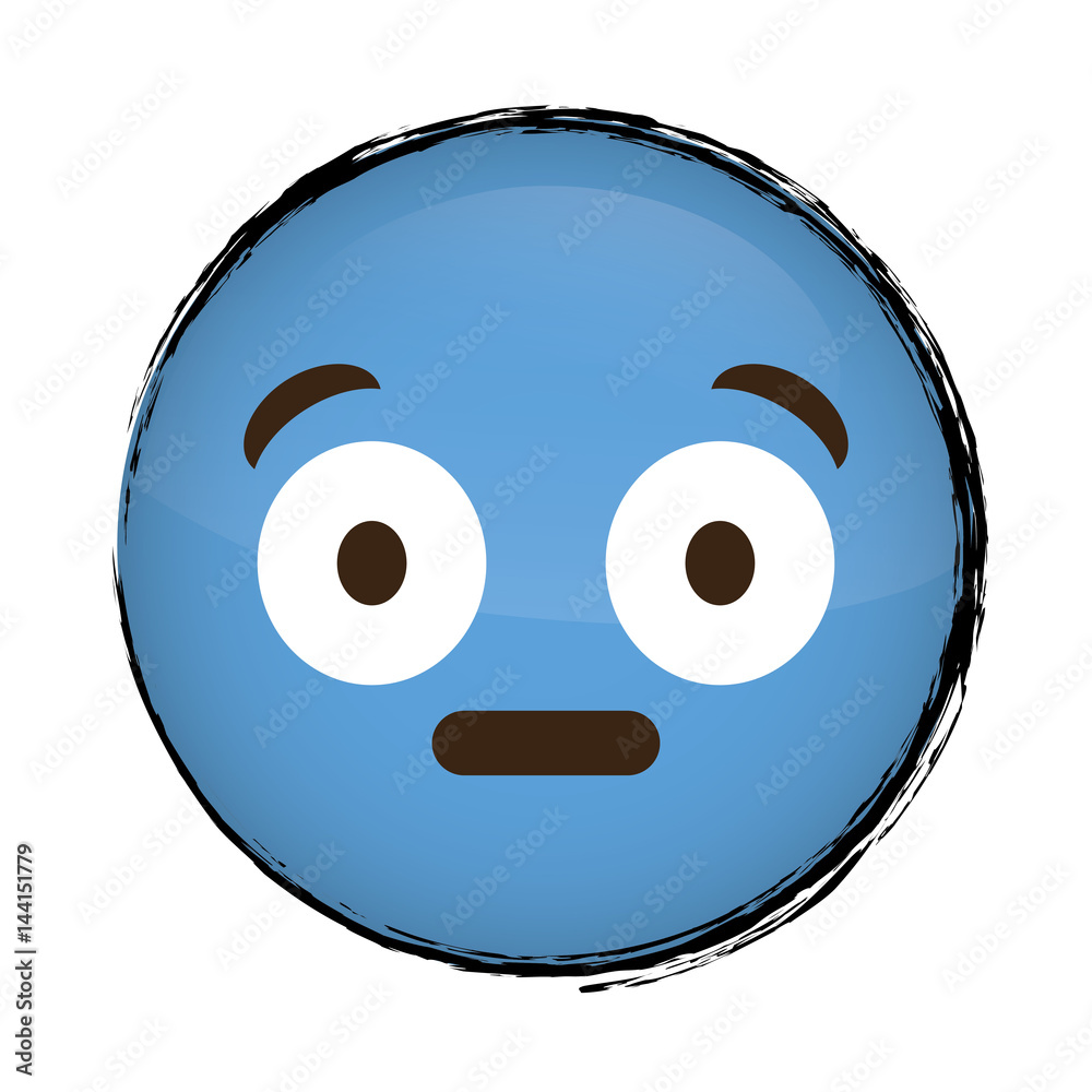 Fototapeta premium surprised cartoon face icon over white background. colorful design. vector illustration